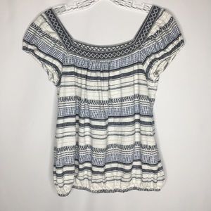 Max Studio Short Sleeve Top Aztec stripes